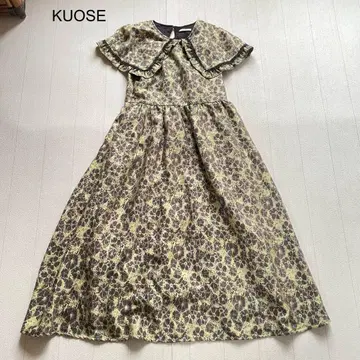 kuose 케이프 칼라 플라워 프린트 원피스 M