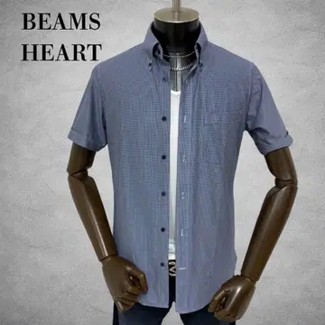 BEAMS HEART 반팔 셔츠 버튼다운 셔츠 커터 셔츠