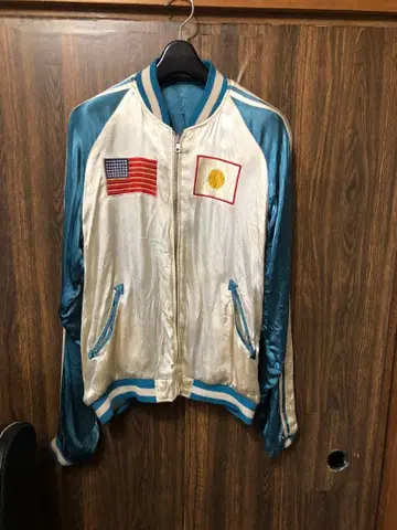 최종 가격 인하! 90s 빈티지 스카잔 일본 지도 자수 리버서블 M