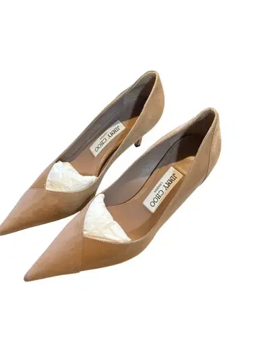 JIMMY CHOO 펌프스 베이지 스웨이드 에나멜