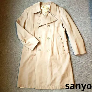 sanyo 여성용 더블 트렌치코트 베이지