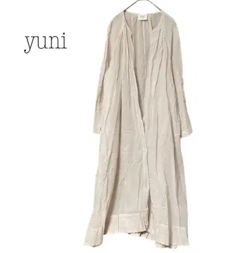 yuni 유니 보일 제품 염색 개더 로브 코튼 린넨 베이지