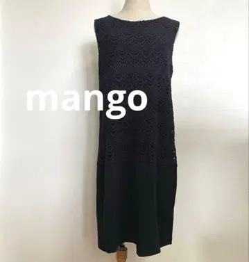 망고 mango 레이스 슬리브리스 원피스 블랙 여성용 XL