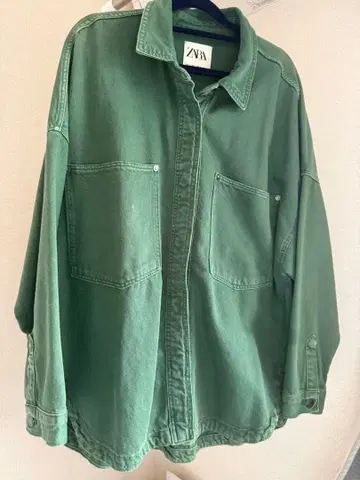 ZARA 데님 자켓 그린 오버 사이즈