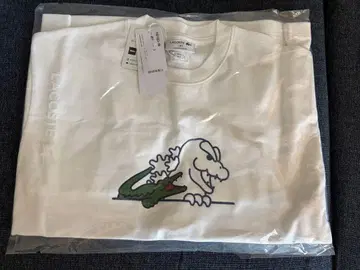 LACOSTE 고질라 콜라보 T셔츠 화이트 사이즈 3