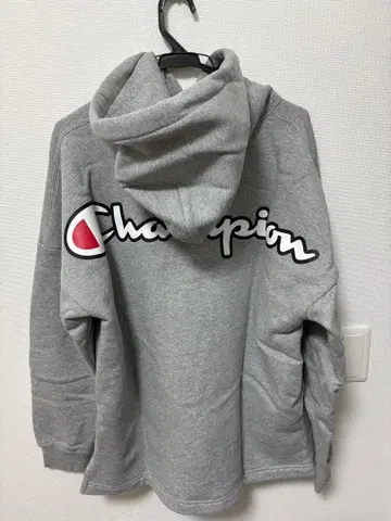 [ 새상품급 ] Champion 챔피온 로고 프린트 후드티 그레이 M