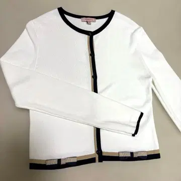 토카 TOCCA 화이트 바이컬러 가디건 XS 마린 코디