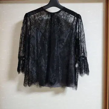 ADAM ET ROPE 레이스 블라우스 블랙