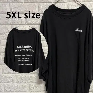 USA 기업 T셔츠 5XL 초 빅 사이즈 자수 블랙 구제 의류