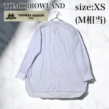 새상품급 투모로우랜드 셔츠 토마스 메이슨 스트라이프 파랑 화이트 XS