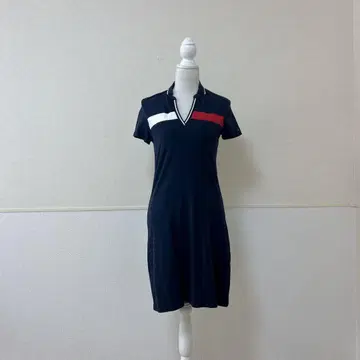 3125 TOMMY HILFIGER 폴로 셔츠 원피스 네이비 여성용 XS