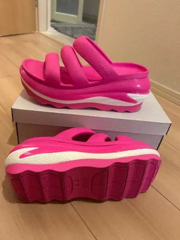 Crocs 통굽 샌들 핑크 M5 W7