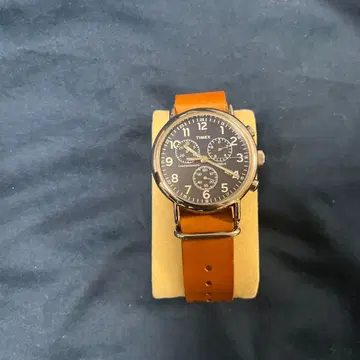 TIMEX 크로노그래프 손목시계 가죽 벨트