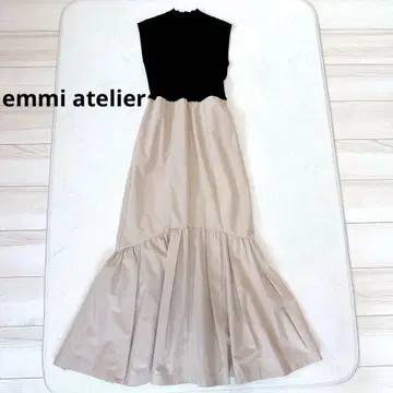 새상품급 emmi atelier 니트 도킹 티어드 원피스 롱 M