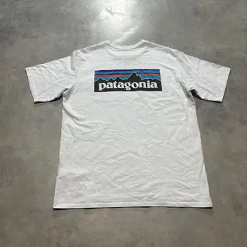 Patagonia 포켓T P-6 로고T셔츠 M 화이트 가슴 포켓