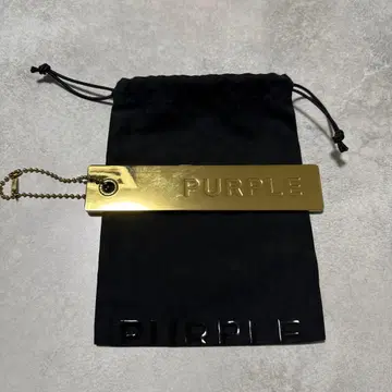PURPLE BRAND 퍼플 브랜드 골드 택 메탈 주머니 포함