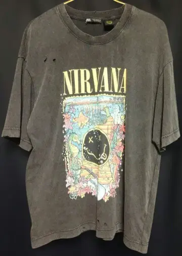 ZARA NIRVANA 빈티지 가공 T셔츠