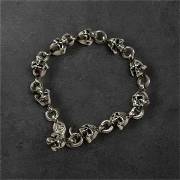 THIRTEEN DESIGNS 실버 925 스컬 팔찌