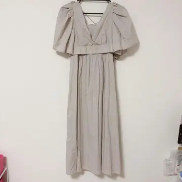SNIDEL 퍼프 슬리브 롱 원피스 베이지 0