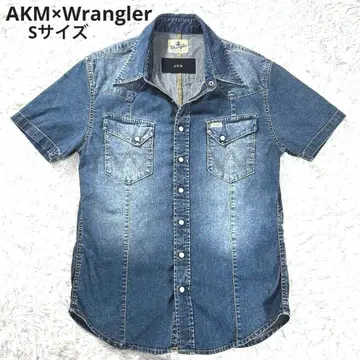 새상품급 AKM x Wrangler 데님 웨스턴 셔츠 반팔 S