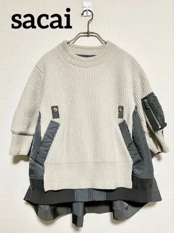 sacai 22AW Nylon Twill x Knit Pullover