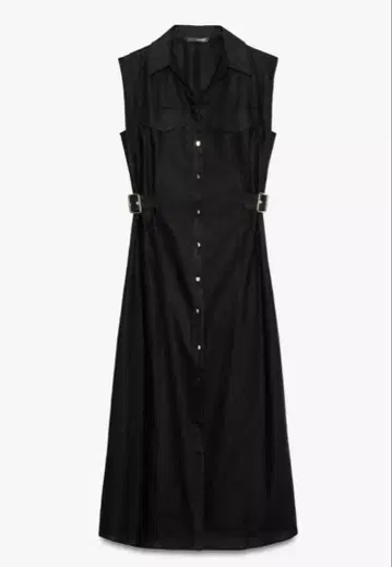 ZARA 새상품 린넨지 미디 기장 셔츠 원피스