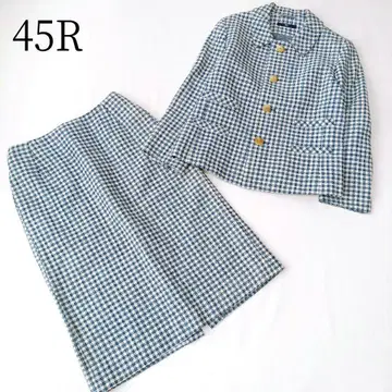 [ 45R ] 와시 아이 트위드 자켓 스커트 셋업 일본제 M