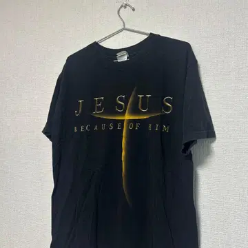 초레어 빈티지 Jesus Gildan 티셔츠 90s 구제 의류 L 블랙