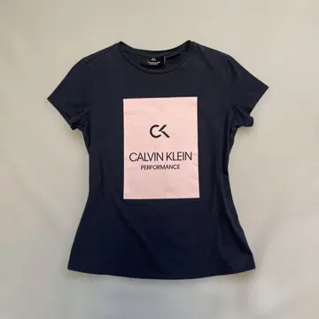 CALVIN KLEIN 반팔 T셔츠 네이비 S 빅 프린트 피티