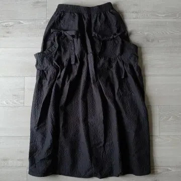 vintage 모드 디자인계 카고 벌룬 스커트 리본 블랙