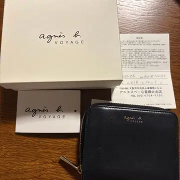 agnes b. VOYAGE 접이식 지갑 블랙