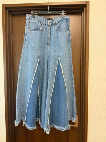 ZARA 데님 팬츠 와이드 플레어 절개 디자인 L 사이즈