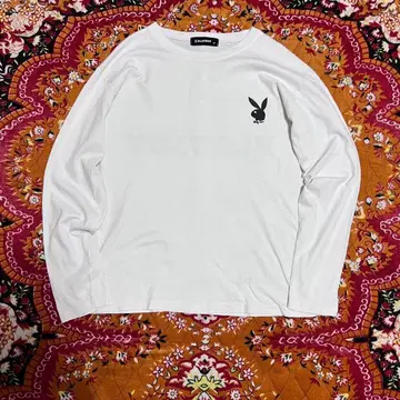 PLAYBOY 화이트 롱 슬리브 티