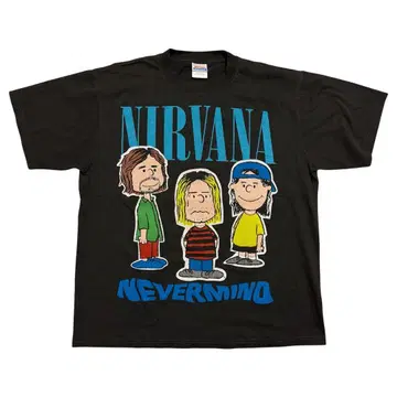 Nirvana x Snoopy Nevermind 티셔츠 블랙 XL 사이즈