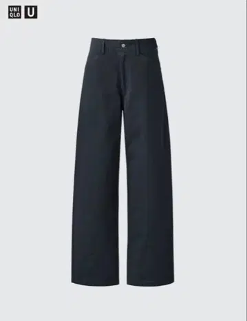 UNIQLO U 코튼 와이드 팬츠 블랙 67 하이웨스트