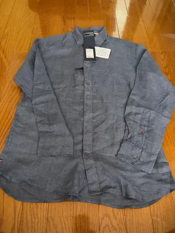 가격 인하 TOMMY HILFIGER 린넨 셔츠 네이비