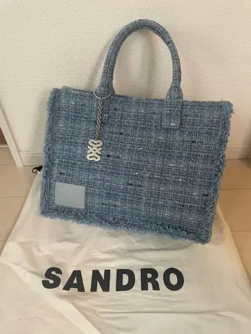 Sandro Kasbah 트위드 토트백 블루