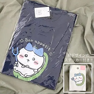 치이카와 하치와레 피망 고기 소 든 스티커&T셔츠 네이비 L