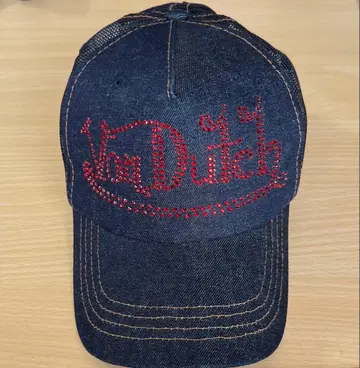 Von Dutch 데님 OSFA 메쉬 캡 라인스톤
