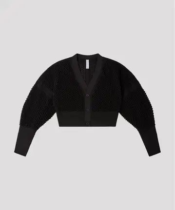 CFCL LATTICE CROPPED CARDIGAN(Black)