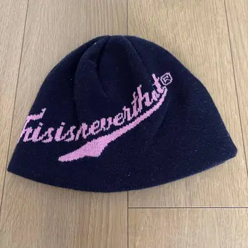 Thisisneverthat 니트 모자 네이비 핑크
