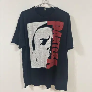 [ 2XL ] 레어 PANTERA 밴드 티셔츠 블랙 페이스 프린트 반티