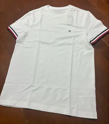 TOMMY HILFIGER 타미힐피거 반팔 T셔츠 리브 소매 화이트 S