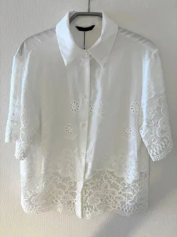 새상품 ZARA 자라 컷워크 자수 셔츠 S