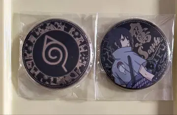 NARUTO 후지큐 금 배지 캔뱃지 나뭇잎/우치하 사스케