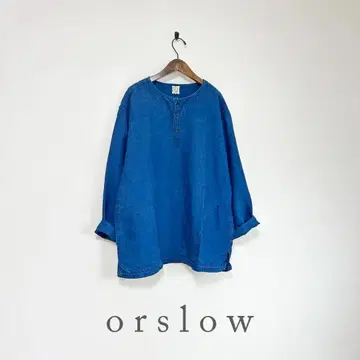 orslow 오어슬로우 인디고 린넨 풀오버 셔츠