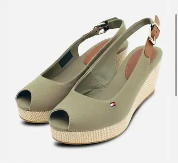 Tommy Hilfiger 올리브 그린 샌들 스타일업 24cm