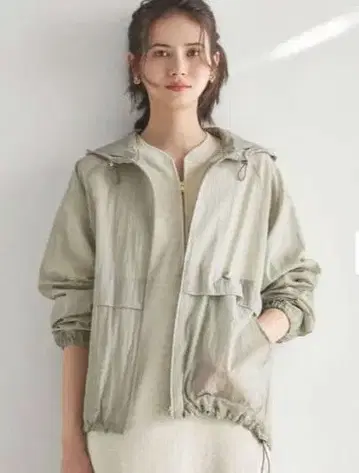 미사용품 23구 SLOW 나일론 블루종 모스그린 계열 38