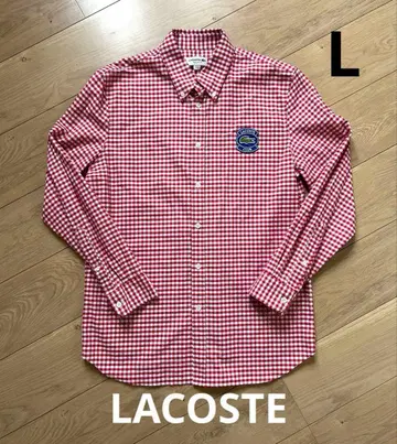 [ 컨디션 최상 ] LACOSTE 프리미엄 옥스퍼드 깅엄 체크 빨간색 L