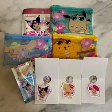 Sanrio 플랫 파우치 & 마커 참 일광화상